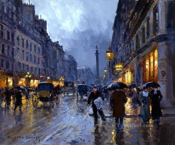 EC rue de la paix lluvia parisina Pinturas al óleo